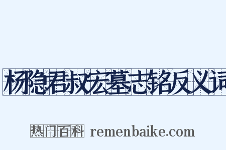 杨隐君叔宏墓志铭反义词是什么意思的图片